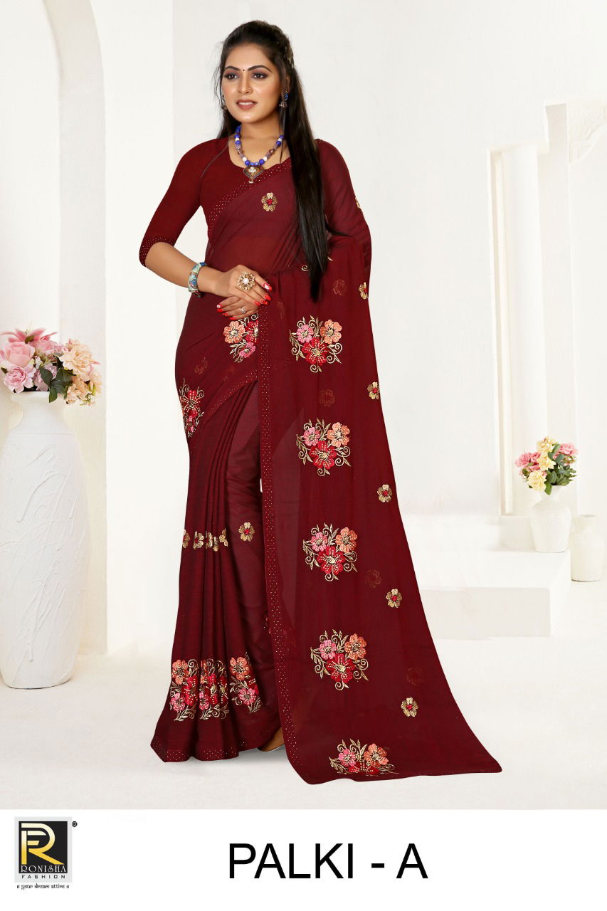 Ronisha Palki Designer Festive Wear Georgette Saree Collection